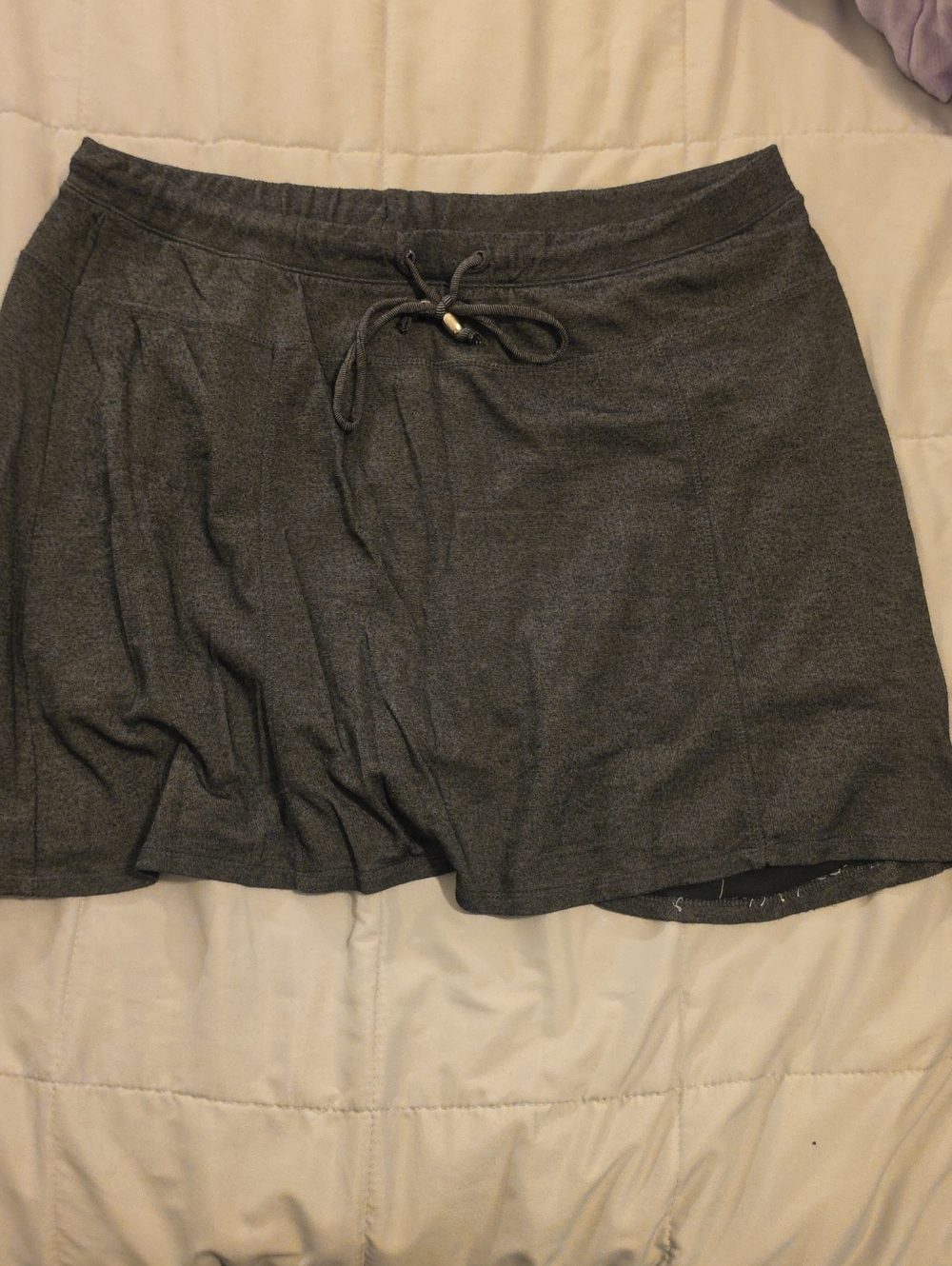 GreenTea Dark Gray Women's Skort with Drawstring Waist
